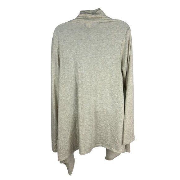 Bobeau Beige Knit Wrap Poncho With Button Closure M - Picture 3 of 5